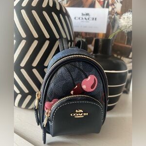 Coach Mini Court Backpack Cherry Bag Charm (NWT)